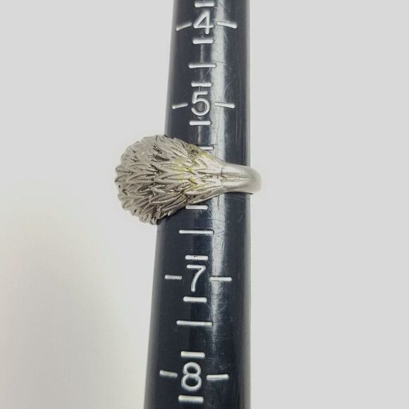 Vintage Textured Dome Ring, Silver Tone, Size 6, Fun Retro Design, Estate - Picture 3 of 6